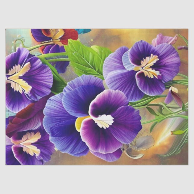 Purple Pansies -AI ART Tissue Paper (Front)