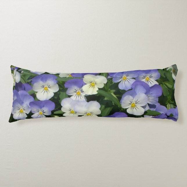Purple Pansies Body Pillow (Front)