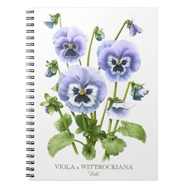 Purple Pansies Botanical Art Notebook (Front)