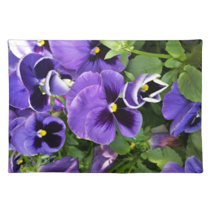 purple pansies cloth placemat