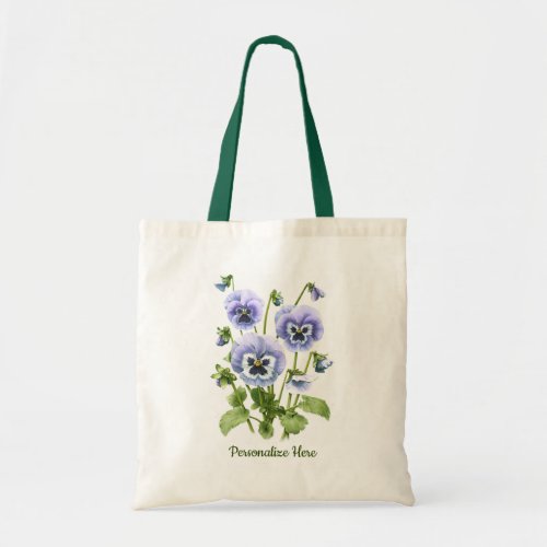 Purple Pansies Customizable Tote Bag