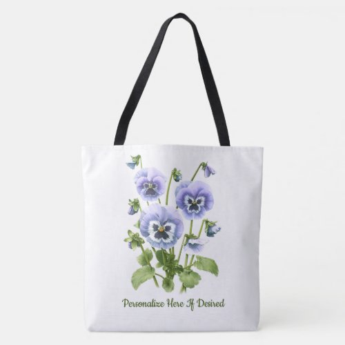 Purple Pansies Customizable Tote Bag