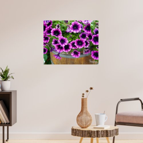 Purple Pansies Floral Art Poster