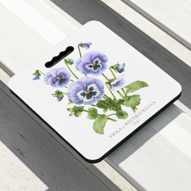 Purple Pansies Floral Kneeling Pad (In Situ)