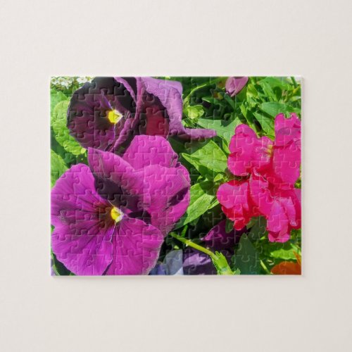 Purple Pansies Flower Photo  Jigsaw Puzzle