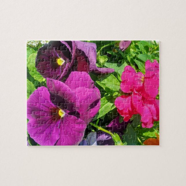 Purple Pansies Flower Photo  Jigsaw Puzzle (Horizontal)