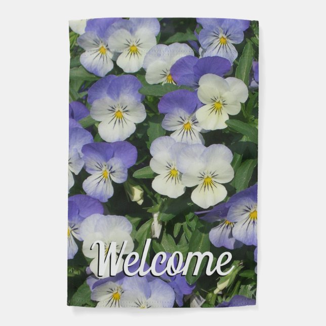 Purple Pansies Garden Flag (Front)