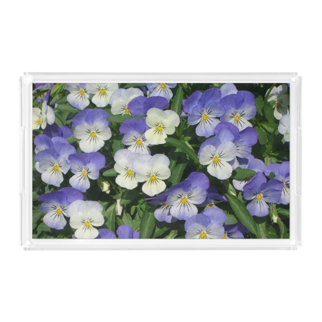 Purple Pansies Garden Floral Acrylic Tray (Front)
