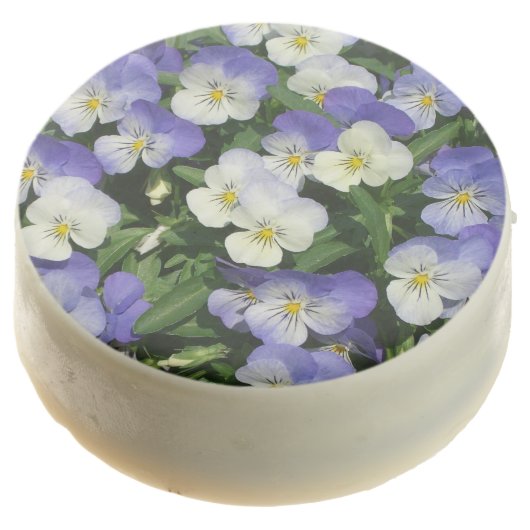 Purple Pansies Garden Floral Chocolate Dipped Oreo (Angled)