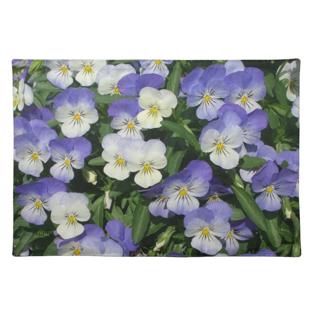 Purple Pansies Garden Floral Cloth Placemat (Front)