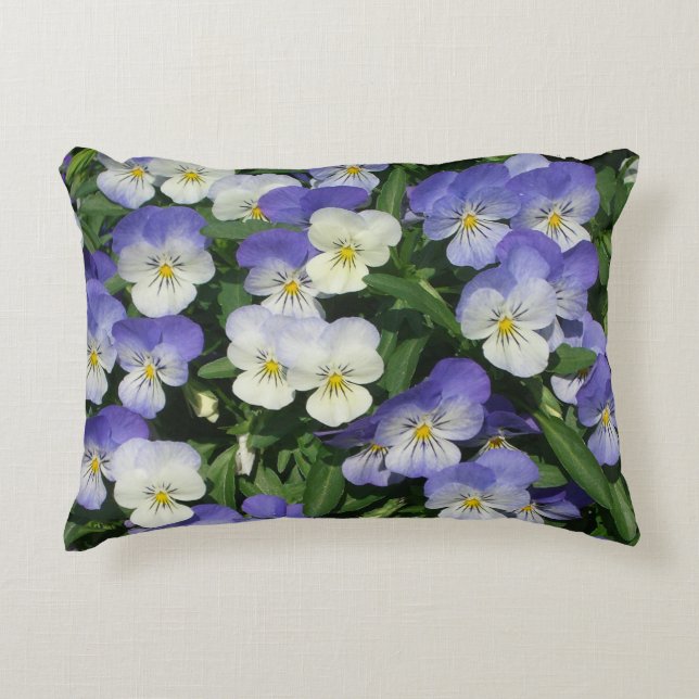 Purple Pansies Garden Floral Decorative Pillow (Front)