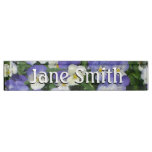 Purple Pansies Garden Floral Desk Name Plate