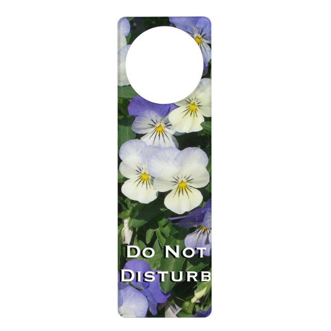 Purple Pansies Garden Floral Door Hanger (Front)