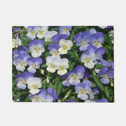 Purple Pansies Garden Floral Doormat