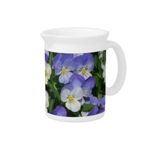 Purple Pansies Garden Floral Drink Pitcher