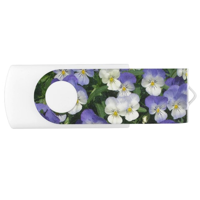 Purple Pansies Garden Floral Flash Drive (Front)