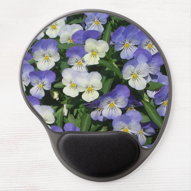 Purple Pansies Garden Floral Gel Mouse Pad (Front)