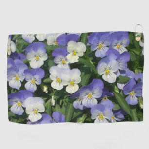 Purple Pansies Garden Floral Golf Towel
