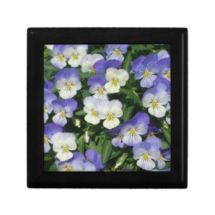 Purple Pansies Garden Floral Jewelry Box