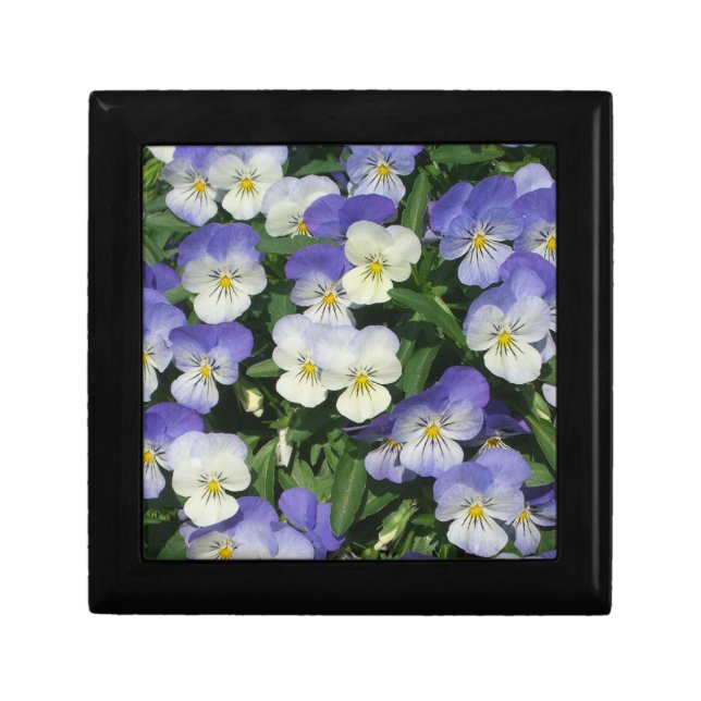 Purple Pansies Garden Floral Jewelry Box (Front)