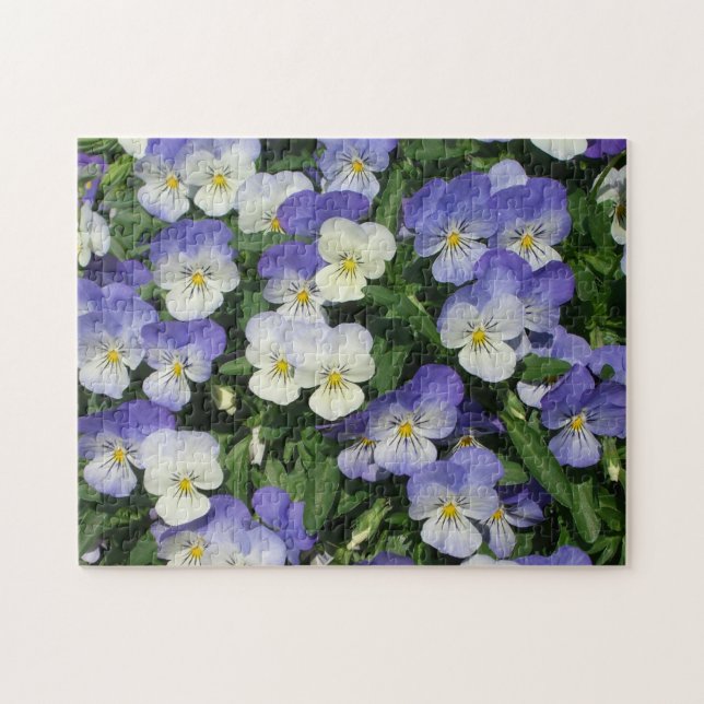 Purple Pansies Garden Floral Jigsaw Puzzle (Horizontal)