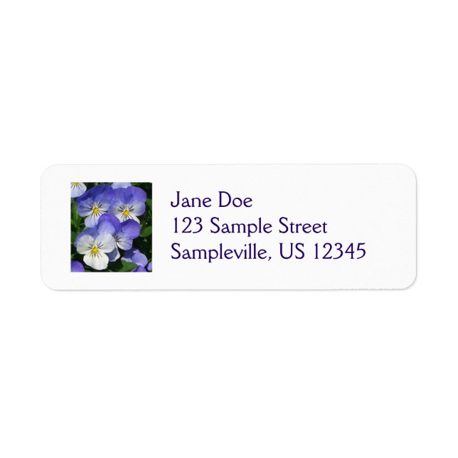 Purple Pansies Garden Floral Label (Front)