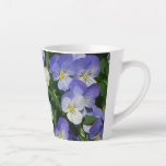 Purple Pansies Garden Floral Latte Mug