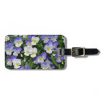 Purple Pansies Garden Floral Luggage Tag