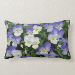 Purple Pansies Garden Floral Lumbar Pillow