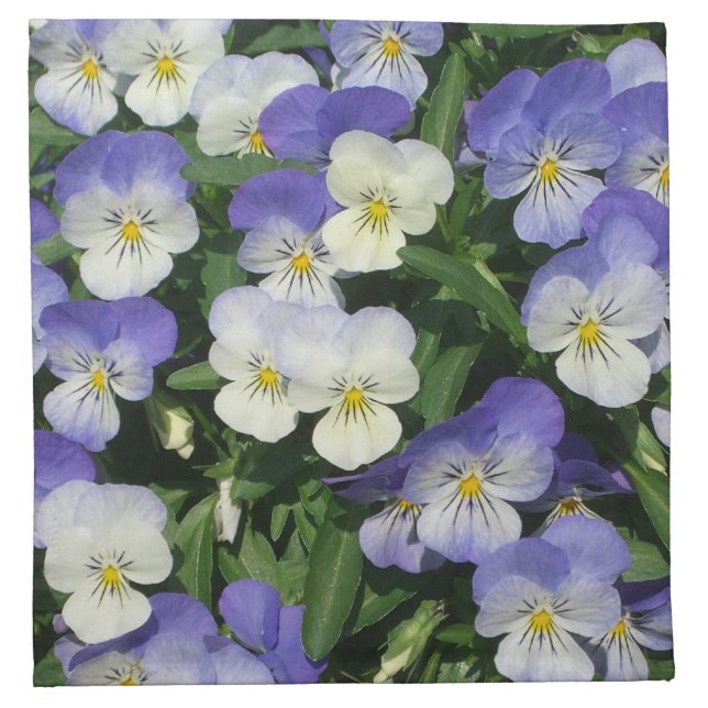 Purple Pansies Garden Floral Napkin (Front)