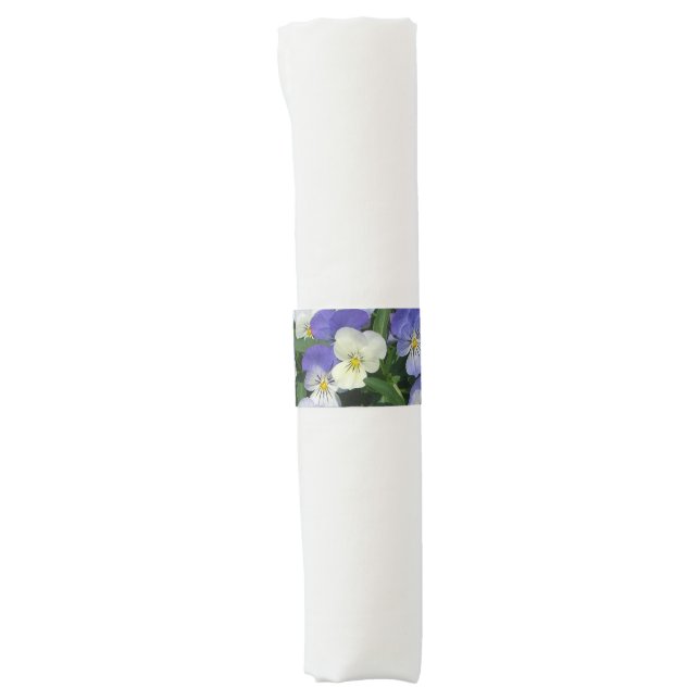 Purple Pansies Garden Floral Napkin Bands (Front)