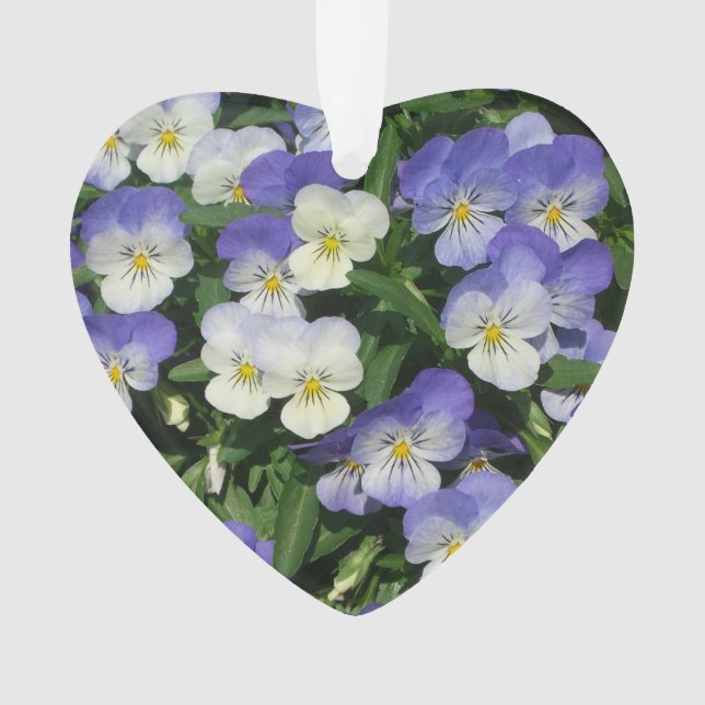 Purple Pansies Garden Floral Ornament (Front)