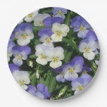 Purple Pansies Garden Floral Paper Plates