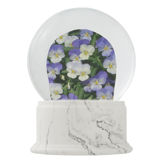 Purple Pansies Garden Floral Snow Globe (Front)