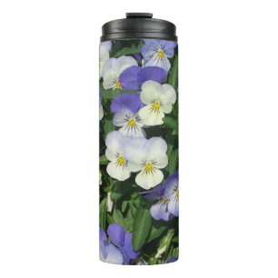 Purple Pansies Garden Floral Thermal Tumbler