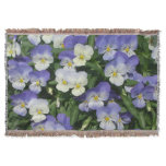 Purple Pansies Garden Floral Throw Blanket