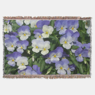 Purple Pansies Garden Floral Throw Blanket