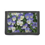 Purple Pansies Garden Floral Tri-fold Wallet