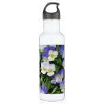 Purple Pansies Garden Floral Water Bottle