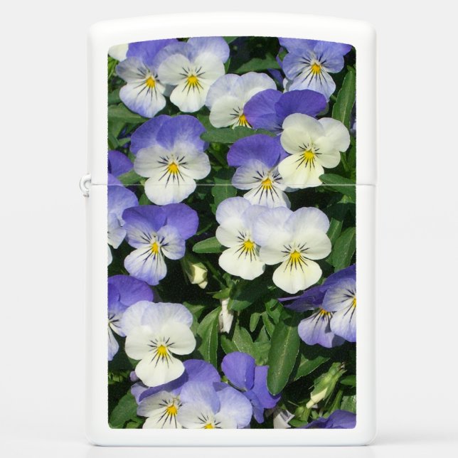 Purple Pansies Garden Floral Zippo Lighter (Front)