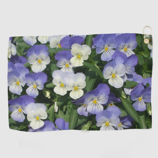 Purple Pansies Golf Towel (Horizontal)