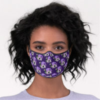 Purple Pansies Grape Background Premium Face Mask