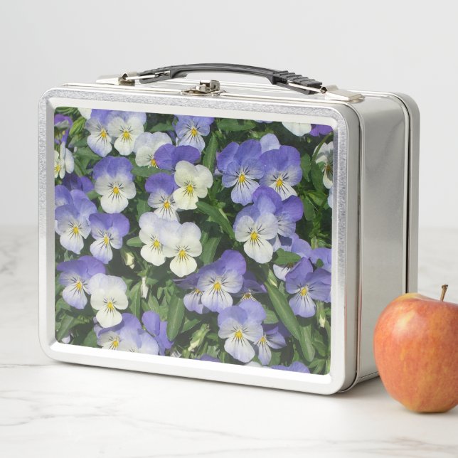 Purple Pansies Metal Lunch Box (In Situ)
