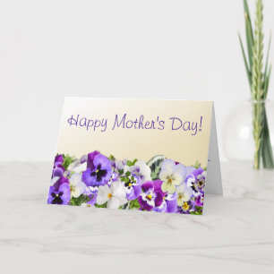 Purple Pansies Mother's Day Card