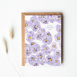 Purple Pansies Mother's Day Thank You Card