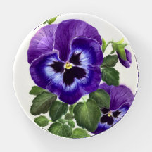 Purple pansies paper weight