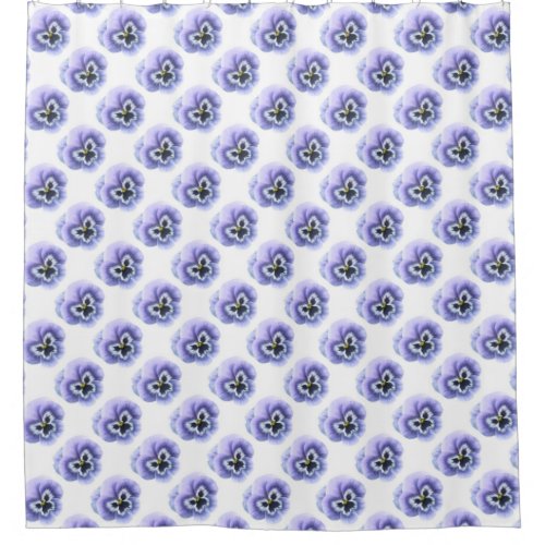 Purple Pansies Pattern Shower Curtain