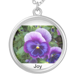 Purple Pansies Pendant Necklace