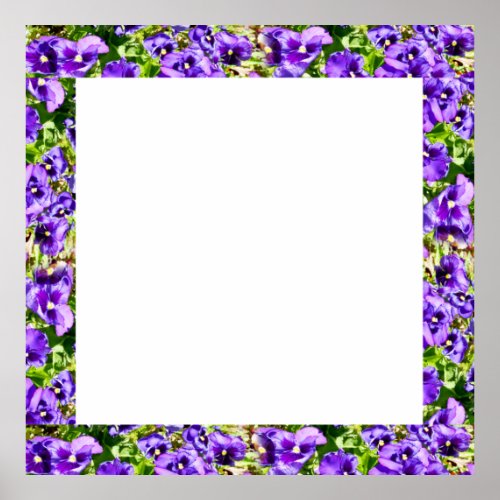 Purple Pansies Picture Frame Poster