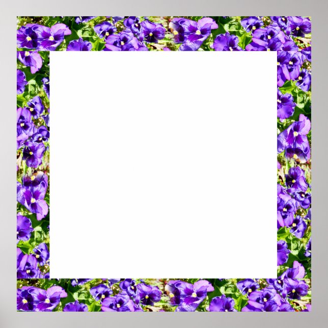 Purple Pansies Picture Frame, Poster (Front)